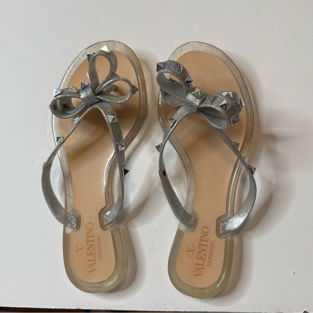 Valentino Silver Strappy Sandals - Picture 3 of 8